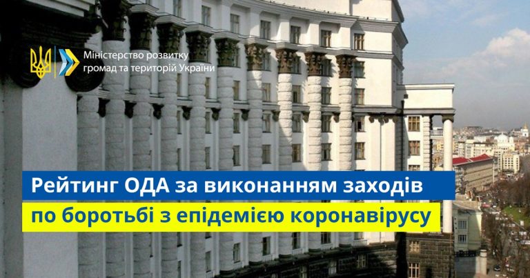 Уряд оцінив обласні адміністрації за виконанням заходів по боротьбі з Covid-19 (КАРТА) 5 2020 06 17 rejtyng oda