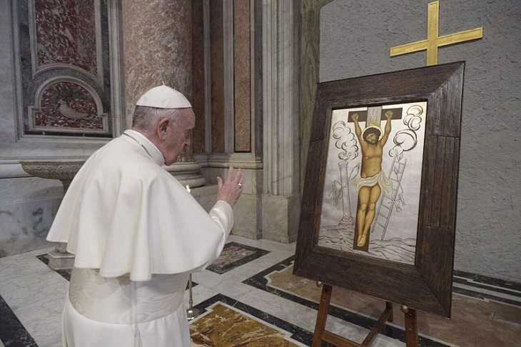 До Львова привезли чудотворну ікону Розп'яття Спасителя, яку благословив Папа Франциск