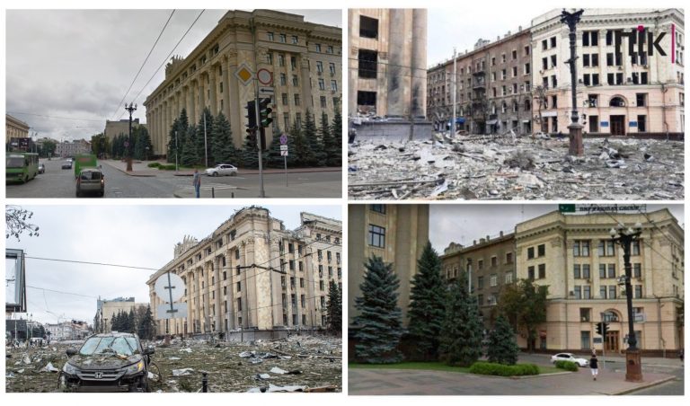 Було-стало: обстріляна окупантами Площа Свободи у Харкові (ФОТО) 5 MyCollages 2022 03 01T181015.474