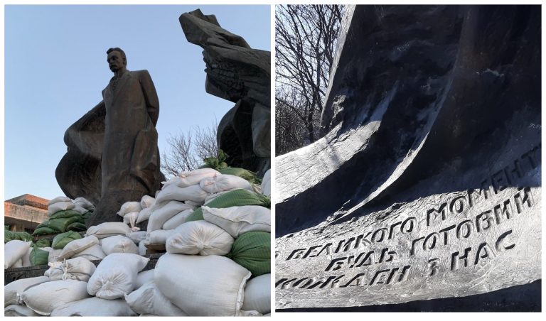 "Броня" для Каменяра: у Франківську облаштують надійний захист для пам'ятника 2 MyCollages 2022 03 19T094147.240