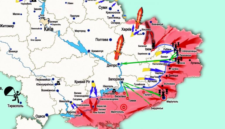 Рашисти продовжують підготовку до наступу на схід України, - Генштаб ЗСУ 6 233969 karta Ukraini 0604 velika 2112x1474 0