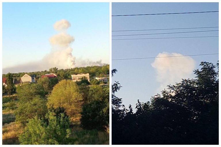 В окупованій Новій Каховці горить російський склад БК 5 1200 0 1658119534 7656 1