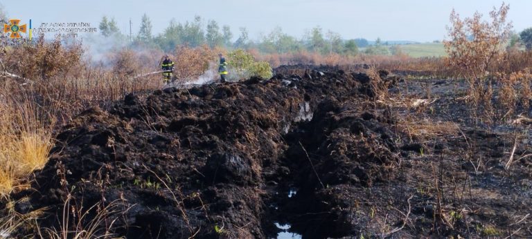 Горить торф: в селі на Долинщині гасять пожежу рятувальники з Долини й Калуша