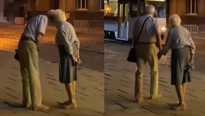 У Львові інтернет-користувачів розчулив поцілунок дідуся й бабусі на зупинці (ВІДЕО)