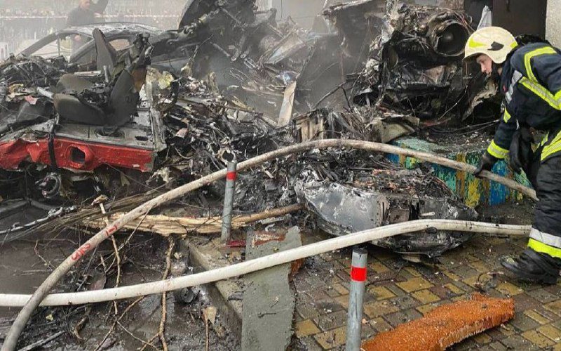 Авіакатастрофа у Броварах: з'явилося відео з місця падіння гвинтокрила