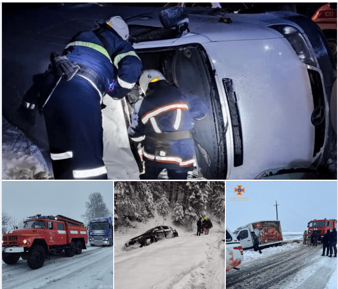 На Франківщині рятувальники витягнули 5 машин із снігового замету за минулу добу (ФОТО)