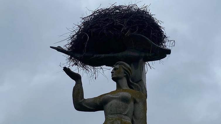 На Львівщині не можуть демонтувати радянський пам'ятник через лелече гніздо (ФОТО)