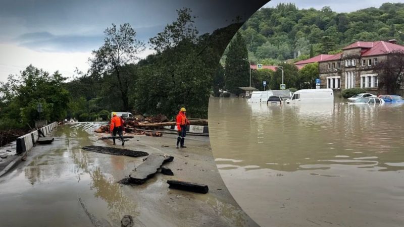 У російському Сочі вийшла з берегів річка: затоплені будинки та вулиці (ВІДЕО)