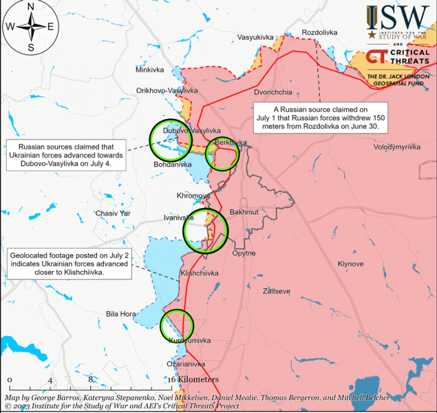 Bakhmut Battle Map Draft July 42023