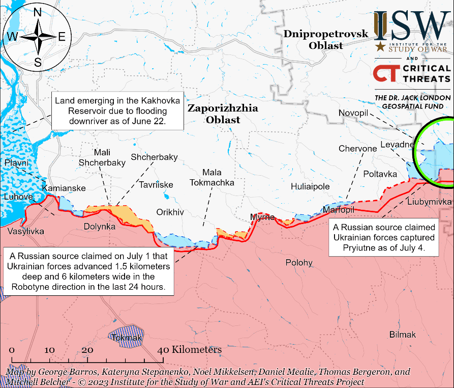 Zaporizhia Battle Map Draft July 42023