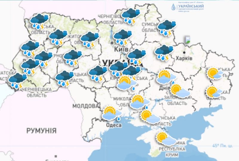 Похолодання і дощі з грозами: якою буде погода в Україні 7 серпня 2023 року