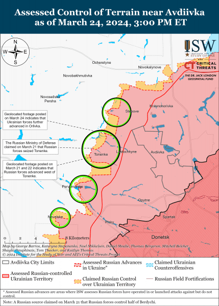 West Of Avdiivka Battle Map Draft March 24 2024