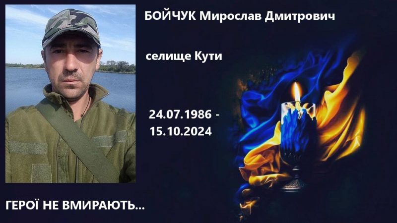 На Сумщині загинув військовий з Кутів Бойчук Мирослав