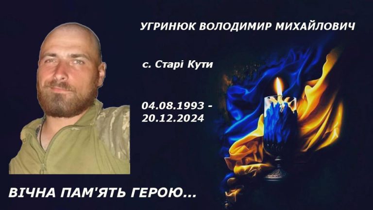 На Курщині загинув військовий з Кутської громади Володимир Угринюк