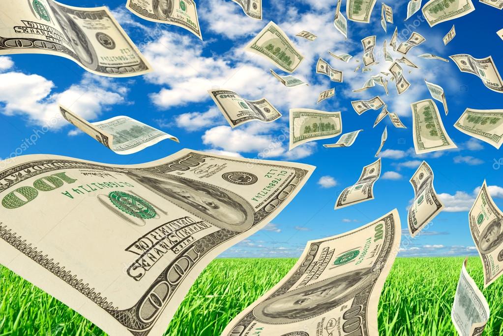 depositphotos 21680957 stock photo dollars on background sky and