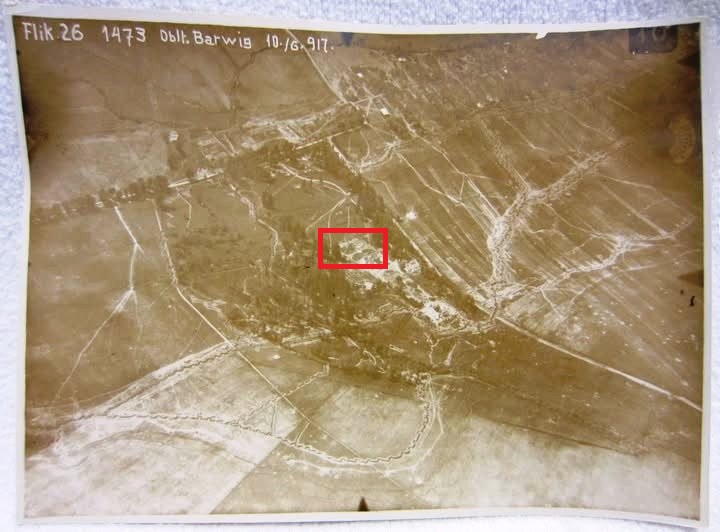 Вигляд ймовірного Палацу в Пацикові та території маєтку Левицького. 1917 рік. 