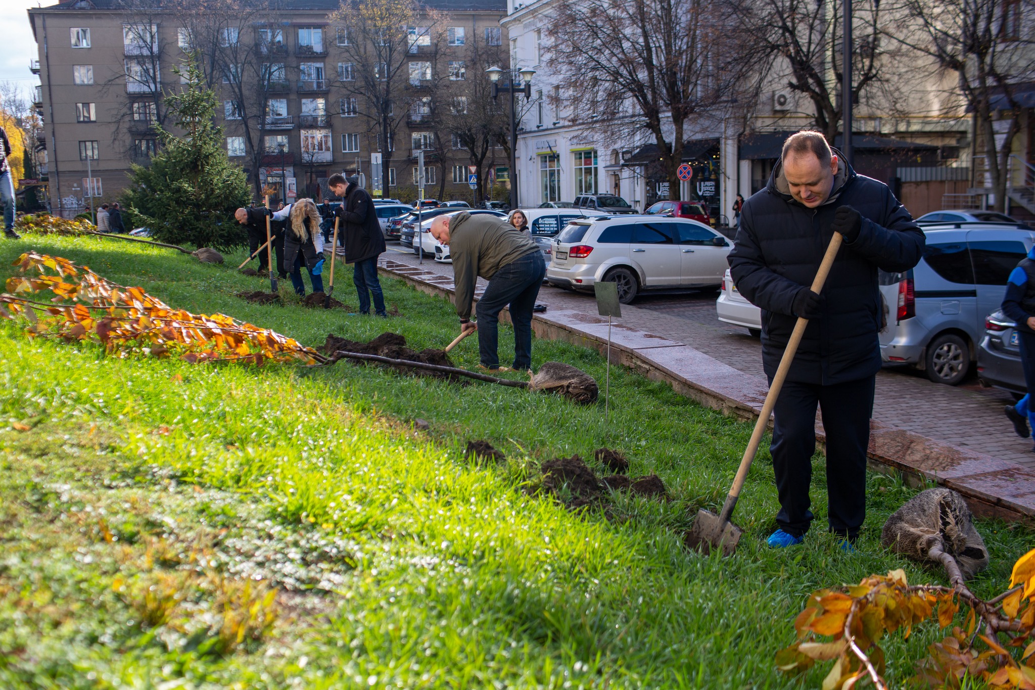 У Франківську біля ОВА посадили сакури (ФОТО) 3 571350718 1418958919800360 6279936864408858375 n
