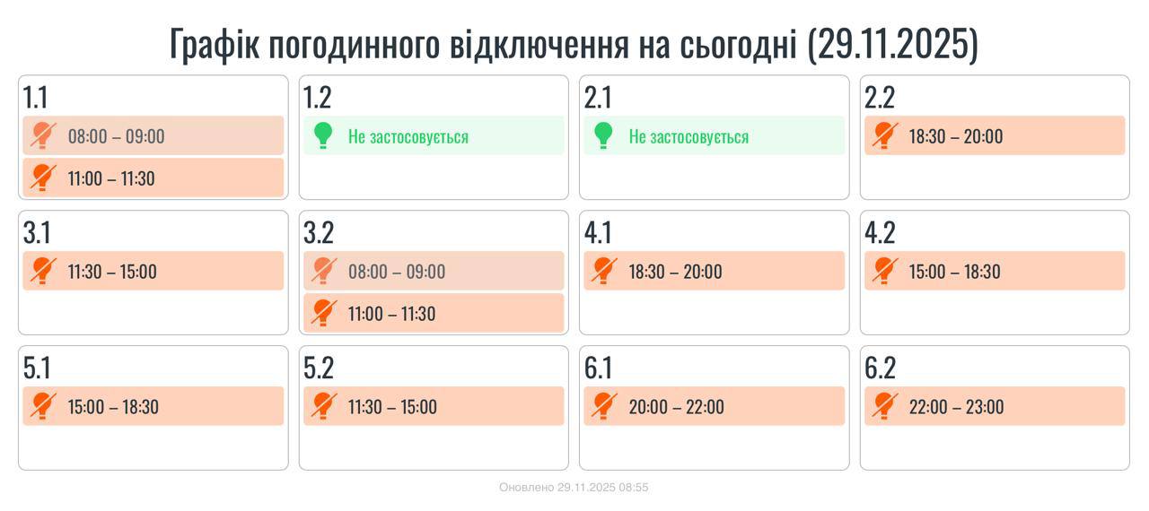 На Прикарпатті оновили графіки відключення світла на 29 листопада 2 photo 2025 11 29 09 13 35