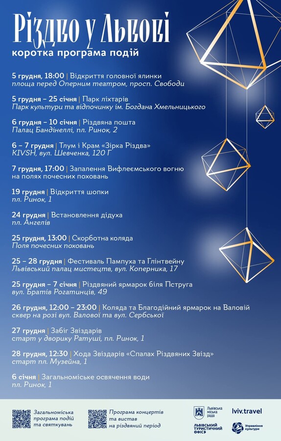 Якими будуть різдвяно-новорічні свят у Львові цьогоріч (ПРОГРАМА)