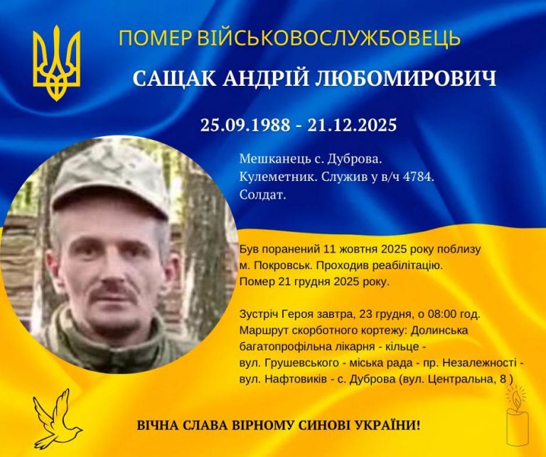 На війні загинув боєць з Прикарпаття Андрій Сащак (ФОТО) 2 602015100 1285386966941443 5692100580444599631 n