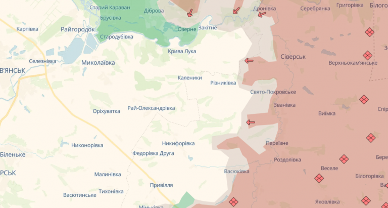 Ворог просунувся у трьох населених пунктах Донеччини, - DeepState 2 Znimok ekrana 2026 01 05 080013