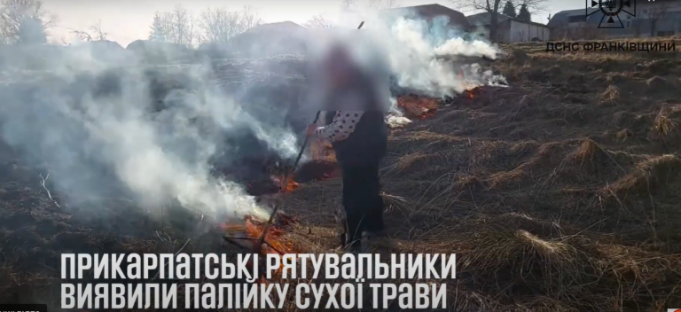У Долинській громаді склали адмінматеріали на мешканку, яка спалювала суху траву (ВІДЕО) 6 Znimok ekrana 2026 03 06 144437