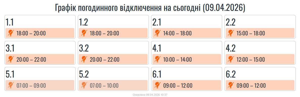 Зміни в графіках погодинних вимкнень світла на 9 квітня на Прикарпатті (ОНОВЛЕНО) 3 photo 5384156567340520007 y