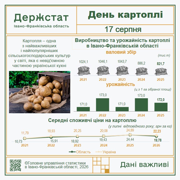 Як змінилися врожай і ціни на картоплю на Прикарпатті: дані статистики 2 Den kartopli