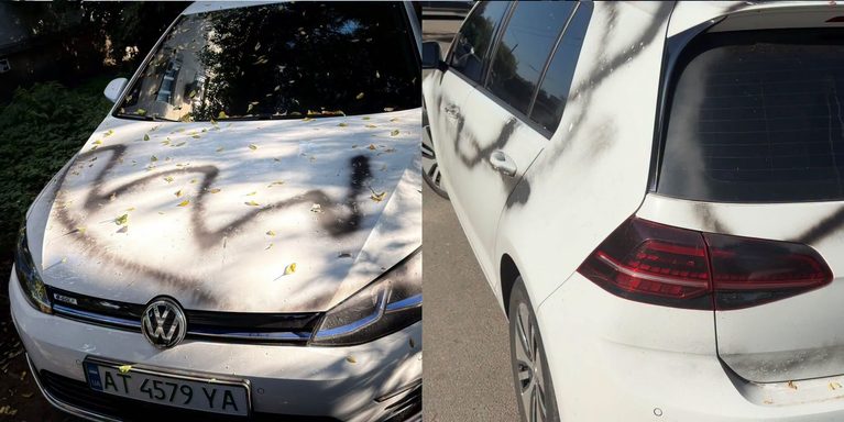 Невідомі розмалювали автомобіль франківського активіста: що відомо (ФОТО, ВІДЕО) 3 813832554 957720373342618 6024853146431811621 n222